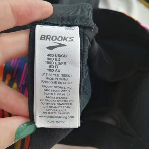 Brooks Juno Velcro Strap Adjustable High Support Sports Bra Plus Size 40D - Picture 14 of 16